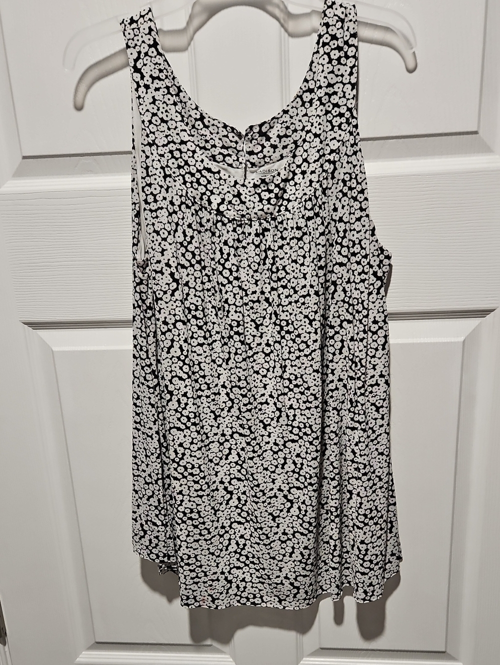 Madison Black & White Floral Swing Tank